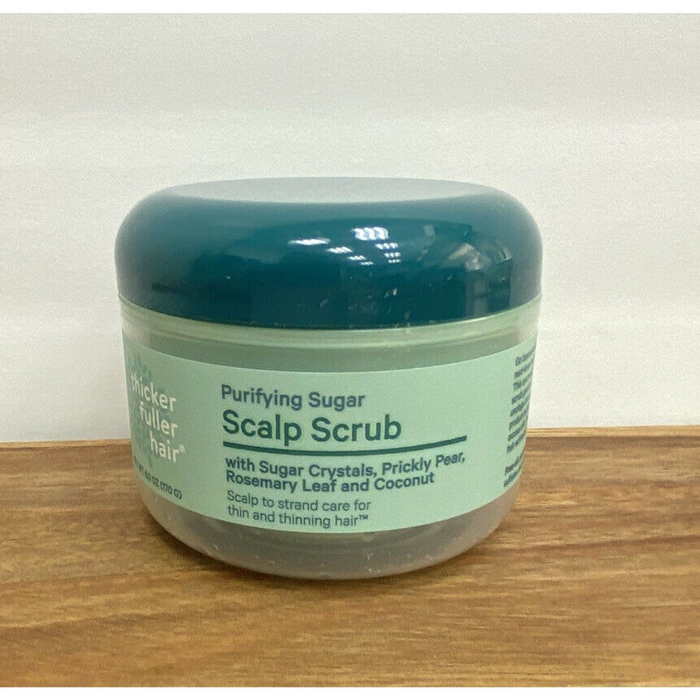 Thicker Fuller Hair Purifying Sugar Scalp Scrub Vegan Thinning Hair 6Oz - Sealed